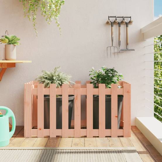 Lit surélevé de jardin design de clôture bois douglas massif 100 x 50 x 50 cm - PANGIVO - Image 1