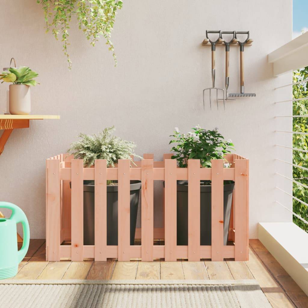 Lit surélevé de jardin design de clôture bois douglas massif 100 x 50 x 50 cm - PANGIVO - Image 1