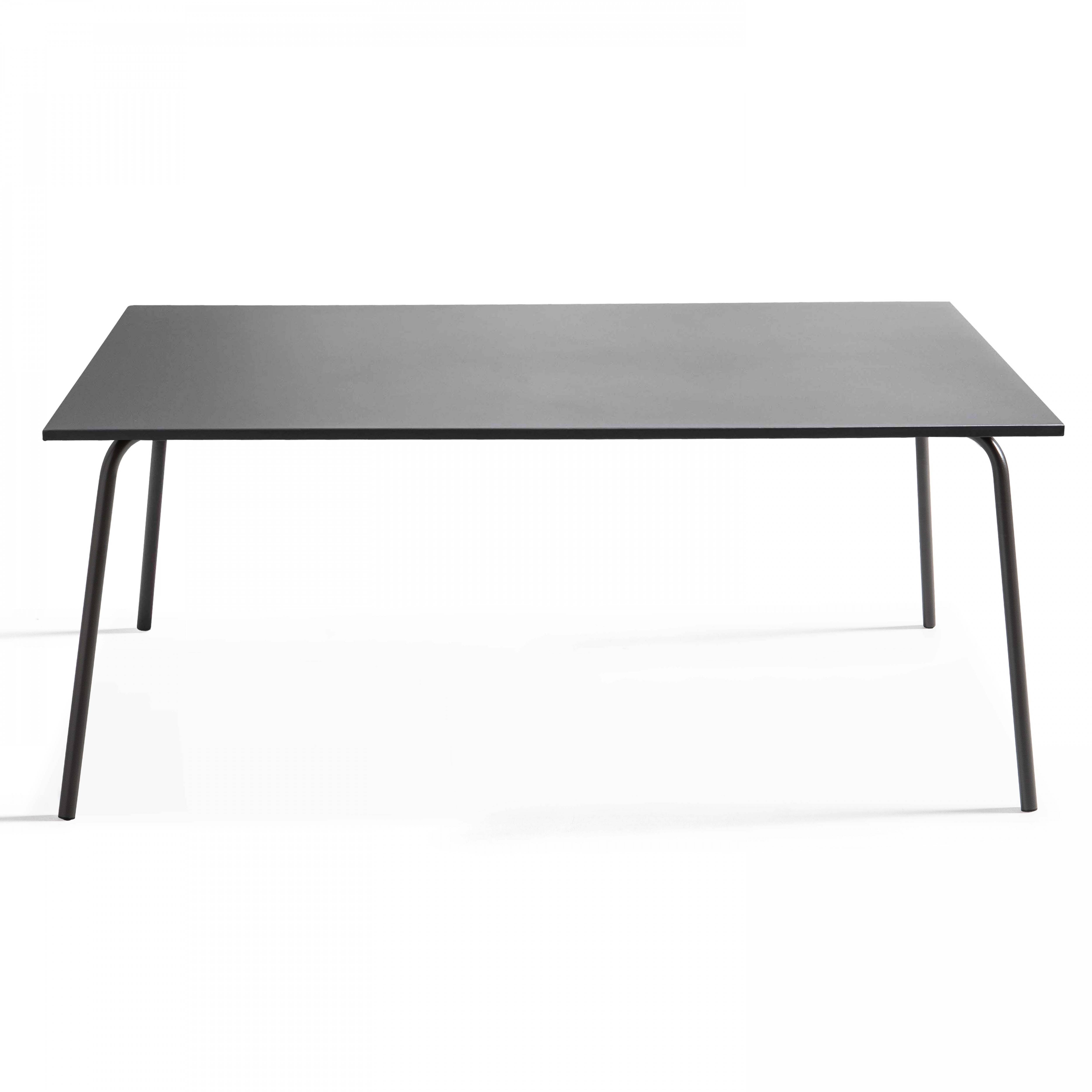 Oviala - Table de jardin rectangulaire en métal anthracite - Oviala - Imagen 2