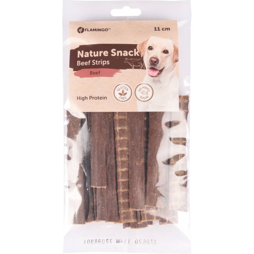 Flamingo - Friandise naturel au bœuf, bandes de 11 cm 100 g pour chien - Image 2