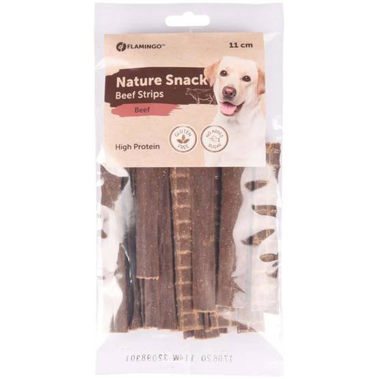 Flamingo - Friandise naturel au bœuf, bandes de 11 cm 100 g pour chien - Image 1