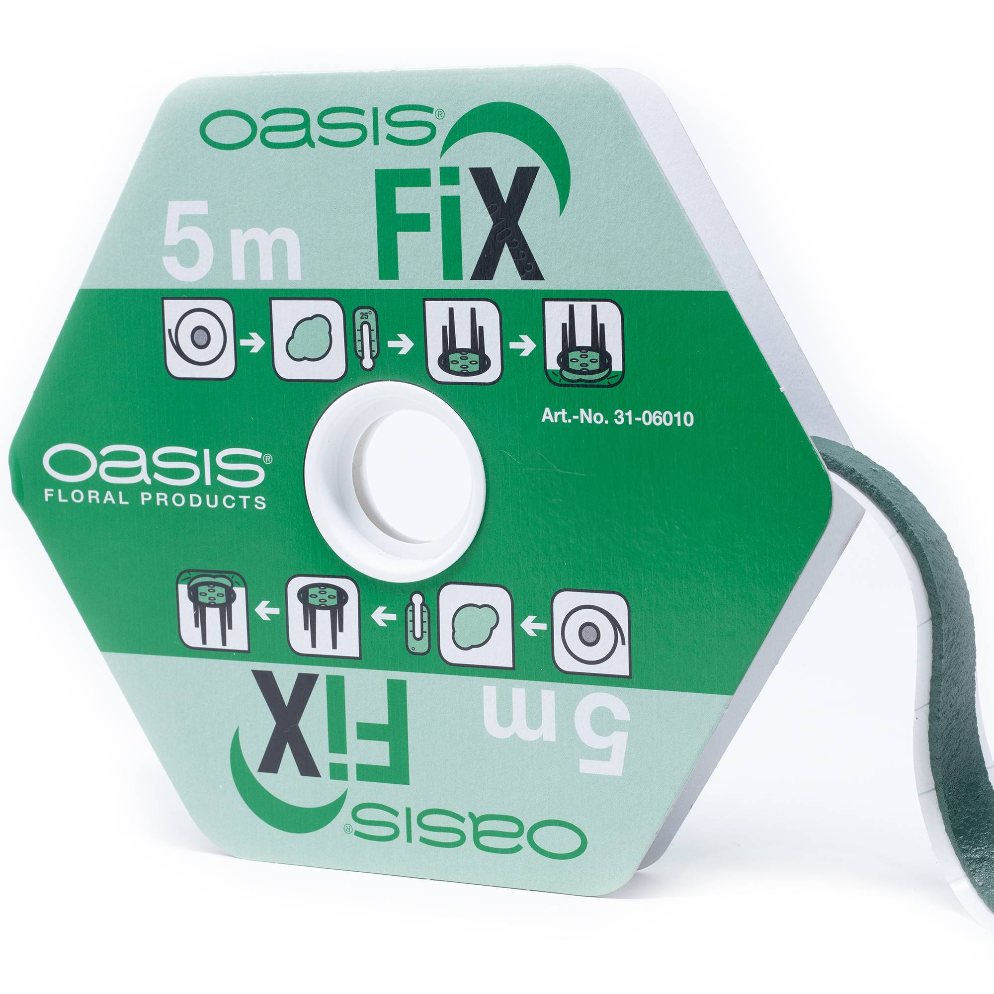 Masse adhésive OASIS® Fix - 5m x 10mm - verte - pâte à modeler fournitures de bricolage et de floristique pour la fixation de mousse florale - Image 1