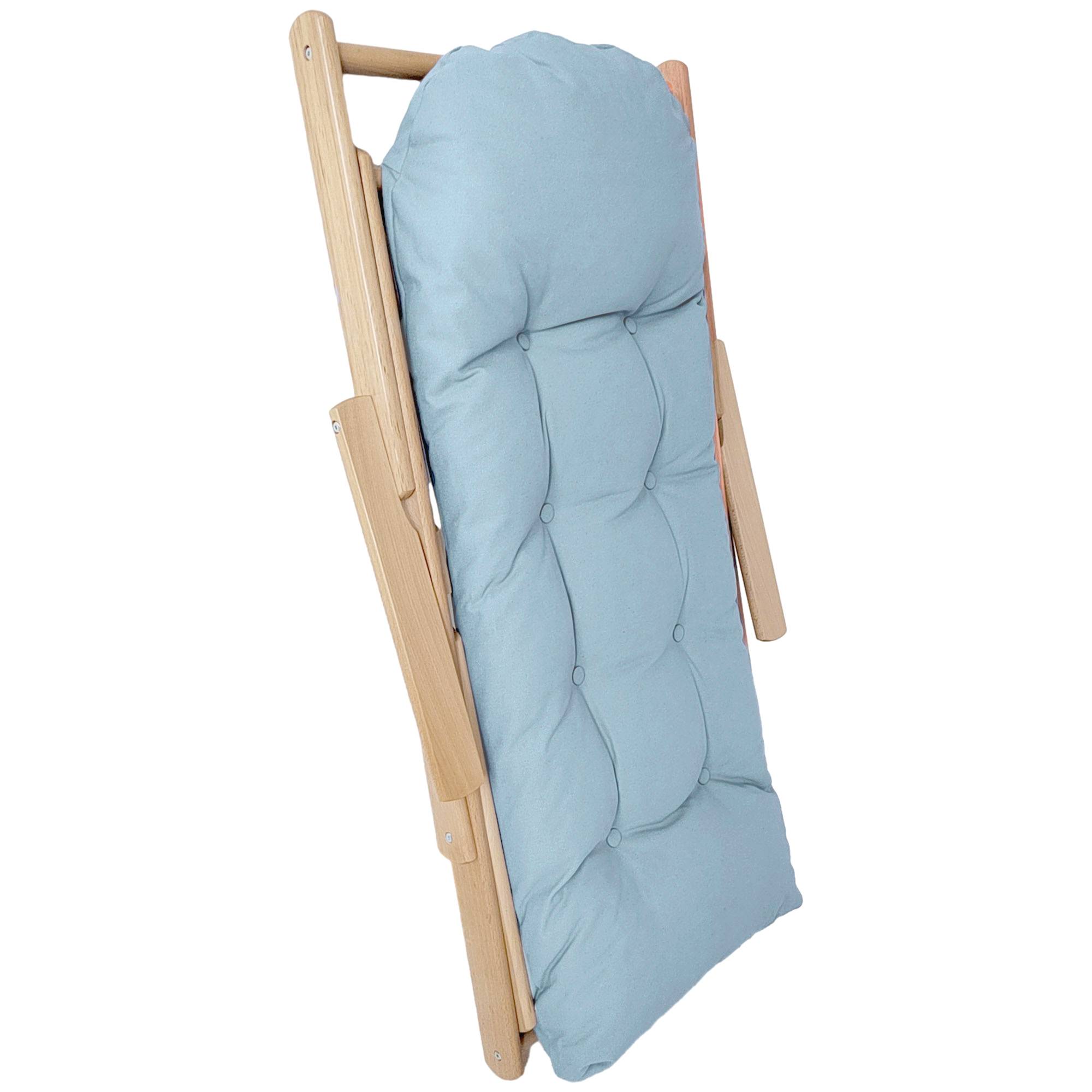 Fauteuil d'appoint inclinable, dossier réglable, structure en hêtre, jusqu'à 120 kg, gris clair - Image 9