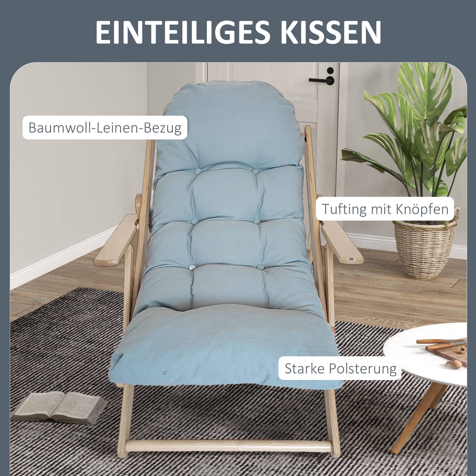 Fauteuil d'appoint inclinable, dossier réglable, structure en hêtre, jusqu'à 120 kg, gris clair - Image 6
