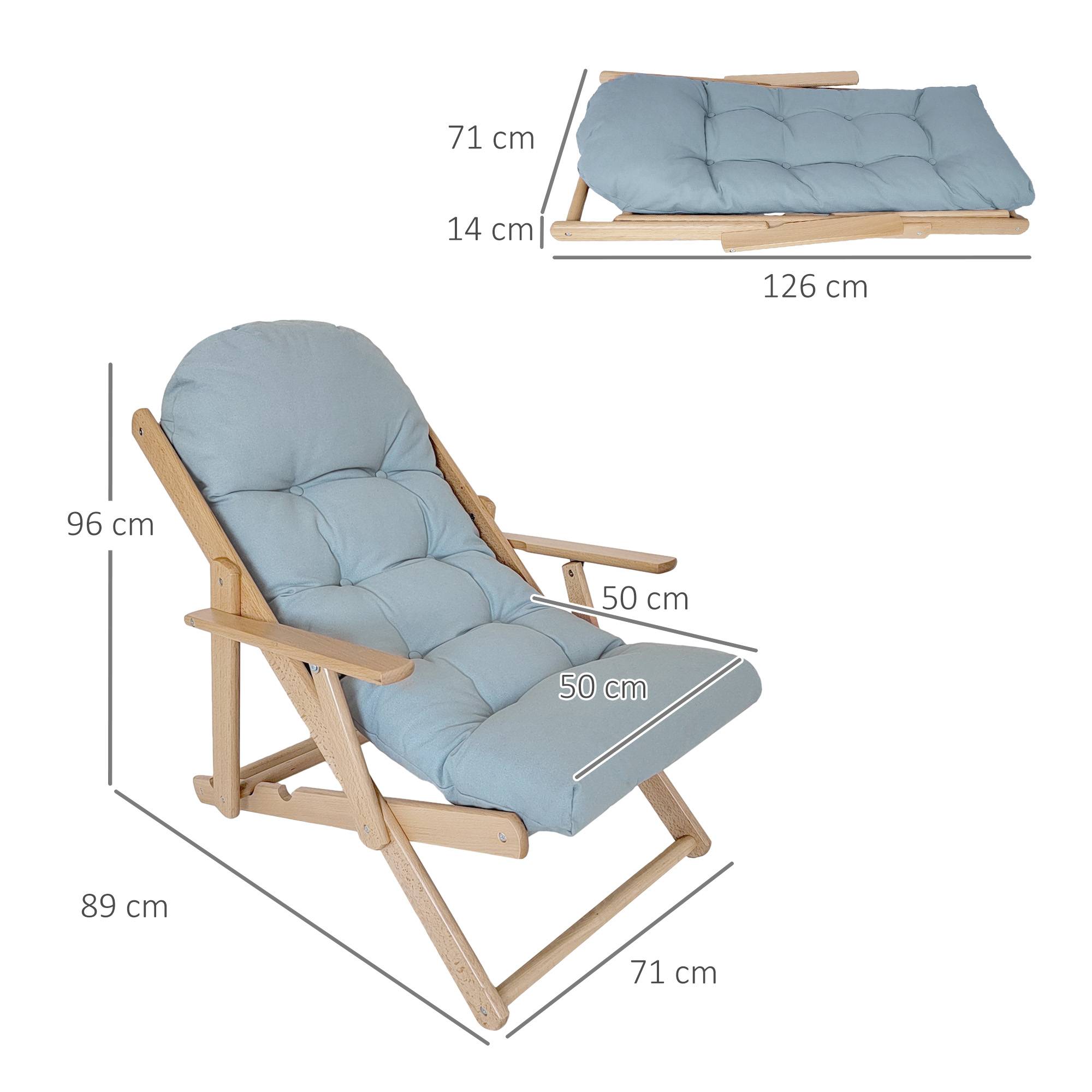 Fauteuil d'appoint inclinable, dossier réglable, structure en hêtre, jusqu'à 120 kg, gris clair - Image 4