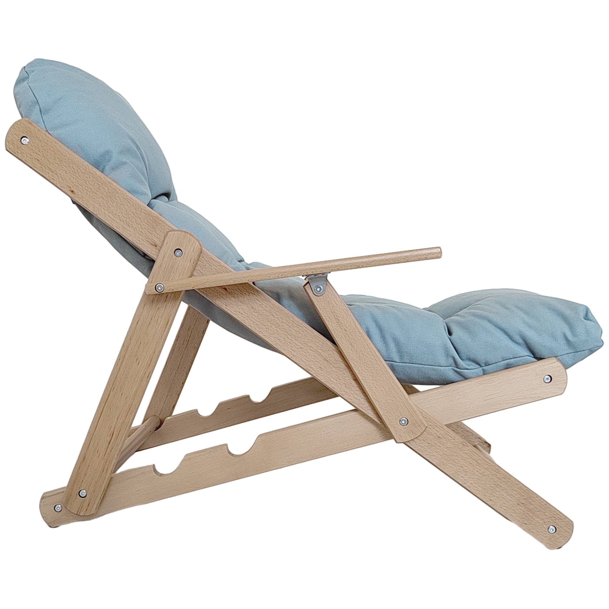 Fauteuil d'appoint inclinable, dossier réglable, structure en hêtre, jusqu'à 120 kg, gris clair - Image 3