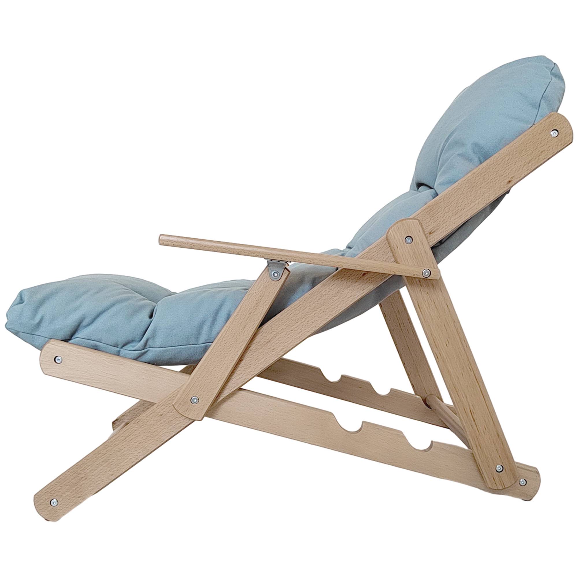 Fauteuil d'appoint inclinable, dossier réglable, structure en hêtre, jusqu'à 120 kg, gris clair - Image 8