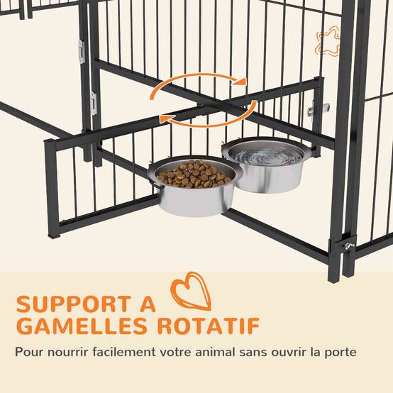 Chenil pour chien acier tissu extérieur abri avec toit étanche 211x211x151cm café - ComfortXL Outdoor Living - Image 8