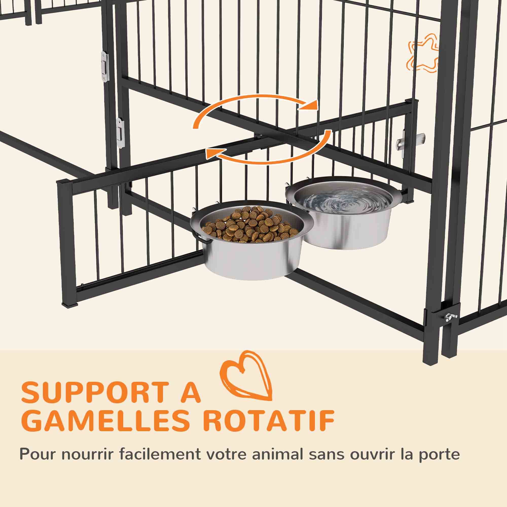 Chenil pour chien acier tissu extérieur abri avec toit étanche 211x211x151cm café - ComfortXL Outdoor Living - Image 8