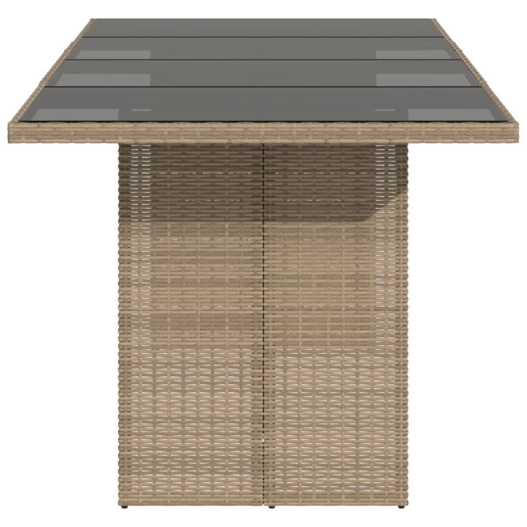 PANGIVO - Table de jardin résine tressée verre beige 190 x 80 x 75 cm - PANGIVO - Image 5