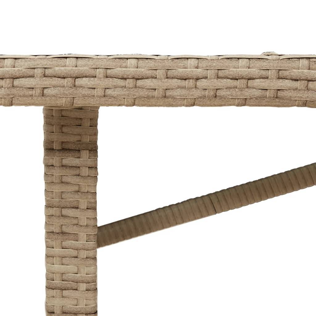 PANGIVO - Table de jardin résine tressée verre beige 190 x 80 x 75 cm - PANGIVO - Image 9