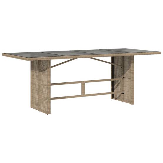 PANGIVO - Table de jardin résine tressée verre beige 190 x 80 x 75 cm - PANGIVO - Image 2