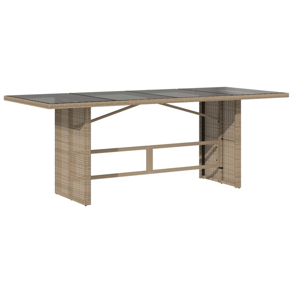 PANGIVO - Table de jardin résine tressée verre beige 190 x 80 x 75 cm - PANGIVO - Image 2
