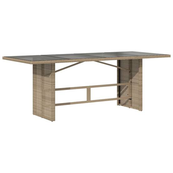 PANGIVO - Table de jardin résine tressée verre beige 190 x 80 x 75 cm - PANGIVO - Image 6