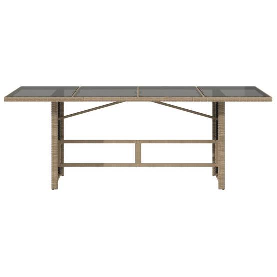 PANGIVO - Table de jardin résine tressée verre beige 190 x 80 x 75 cm - PANGIVO - Image 4