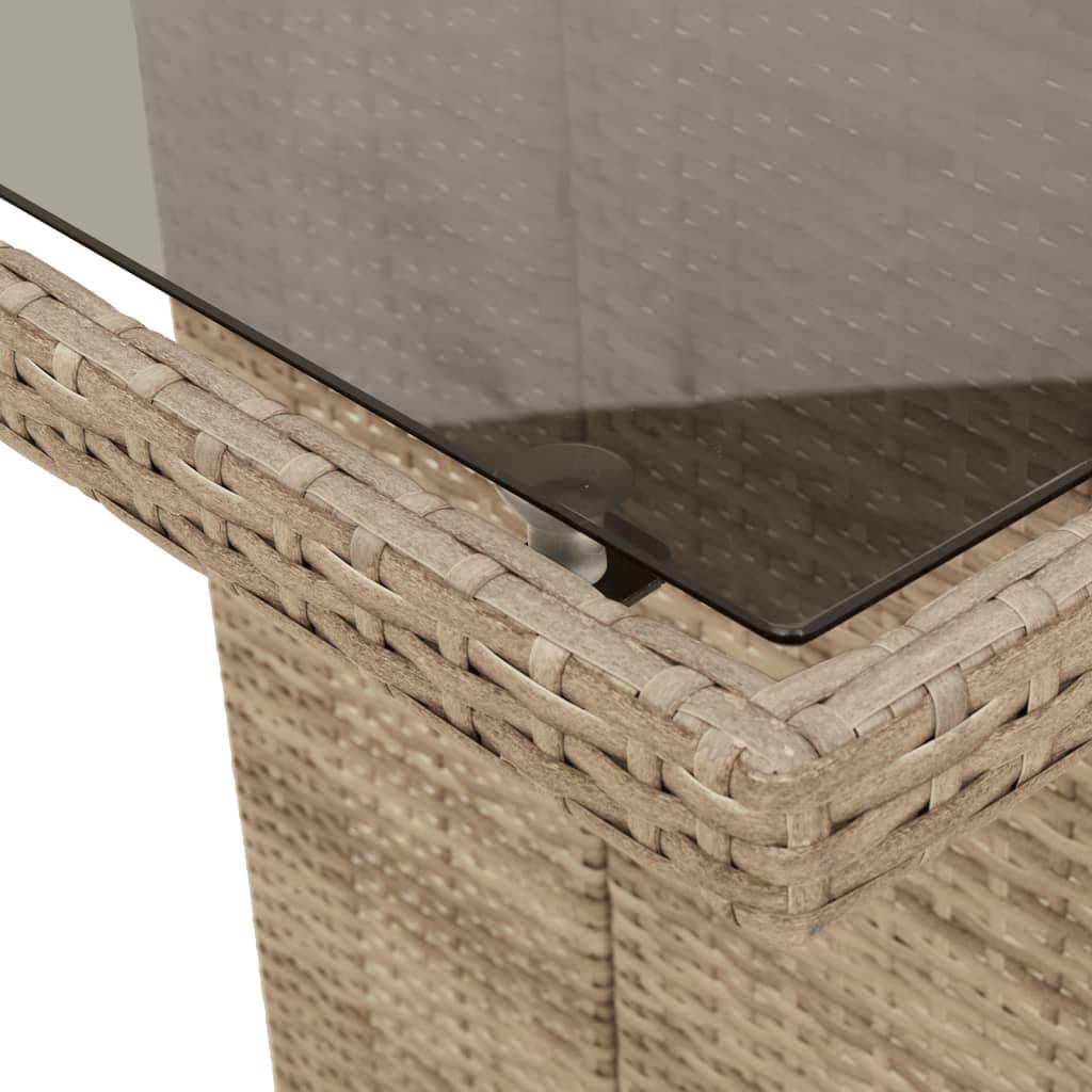 PANGIVO - Table de jardin résine tressée verre beige 190 x 80 x 75 cm - PANGIVO - Image 8