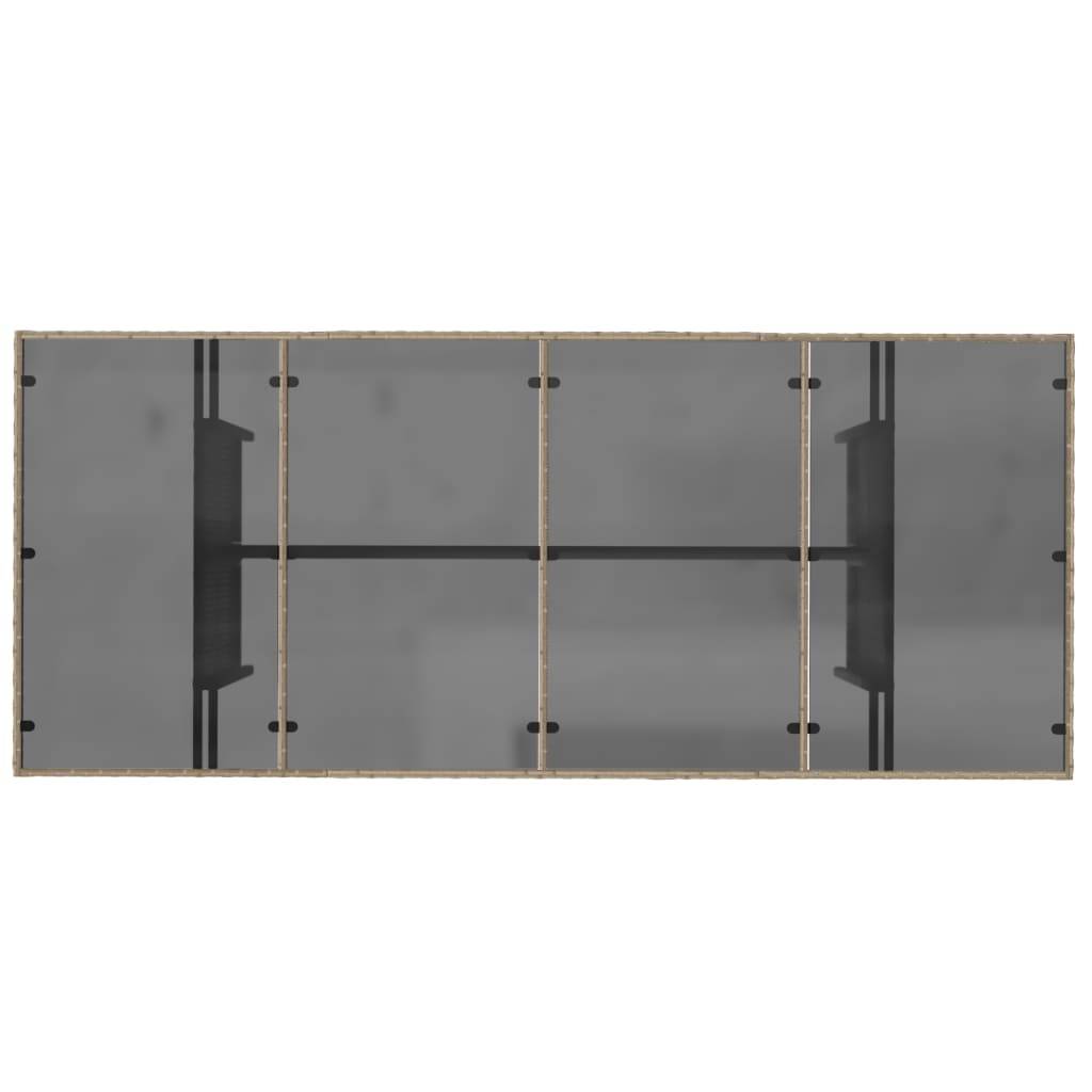 PANGIVO - Table de jardin résine tressée verre beige 190 x 80 x 75 cm - PANGIVO - Image 7