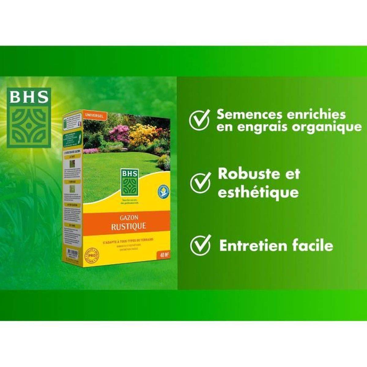 BHS - Gazon Rustique Engrais 1kg /nc Bhs - Gru1 - Imagen 2