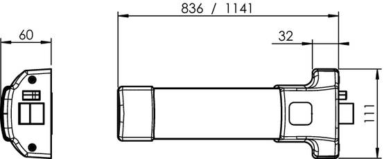 Fermeture anti-panique JPM Push bar 90+ - 1 point latéral - 1141 mm - Noire - PJ1100-02-0A - Image 2