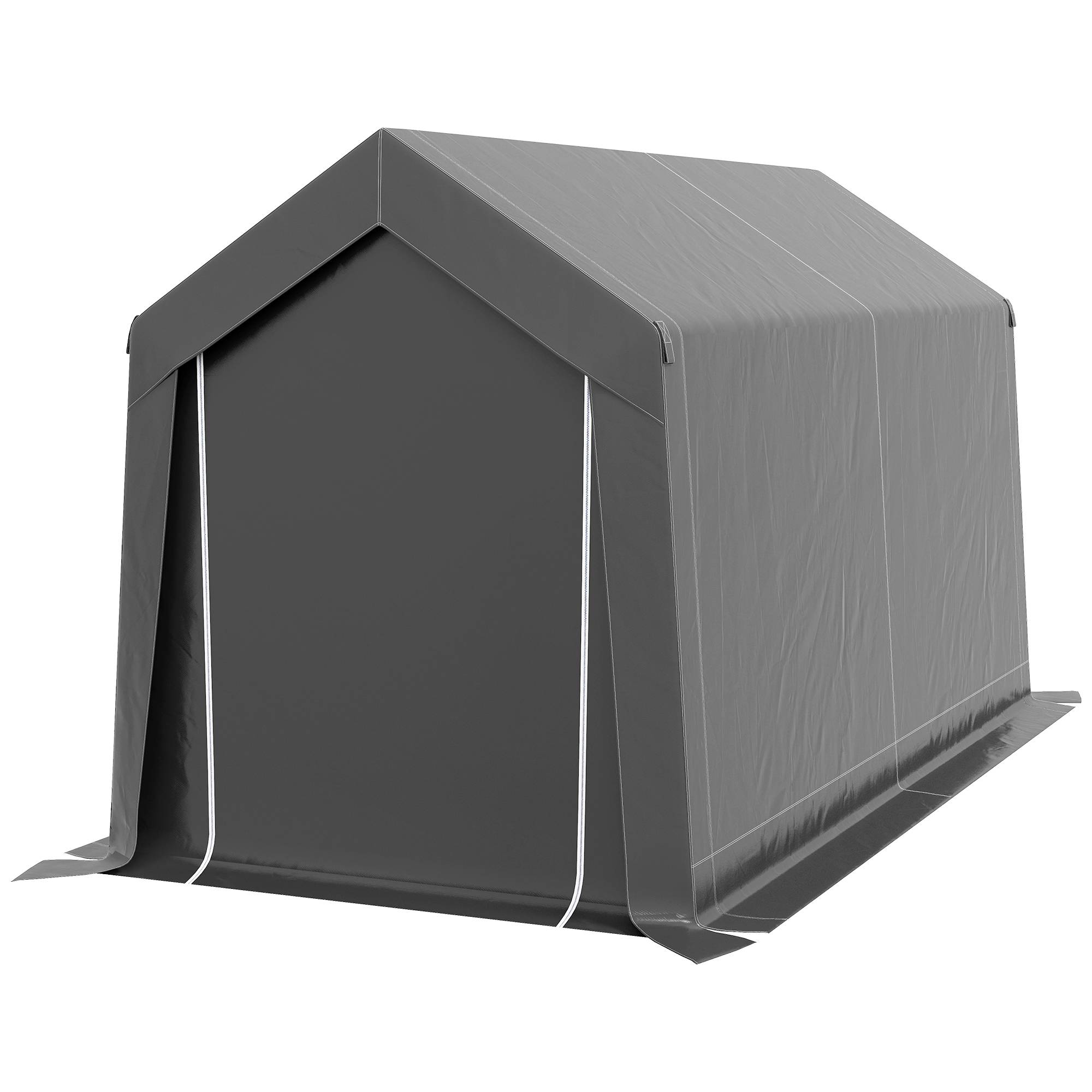 Tente jardin étanche résistante UV fenêtre aération cadre acier 210x360x235cm gris foncé - Image 2
