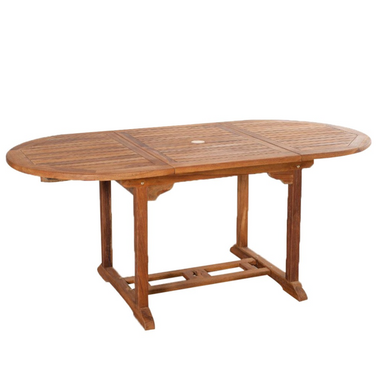 Salon de jardin Teck huilé 6 pers - Table ovale 4 chaises 2 fauteuils LUBOK - Image 3