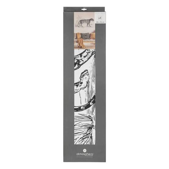Sticker Plat Mural "Léopard" 78x125cm Noir & Blanc - Image 2