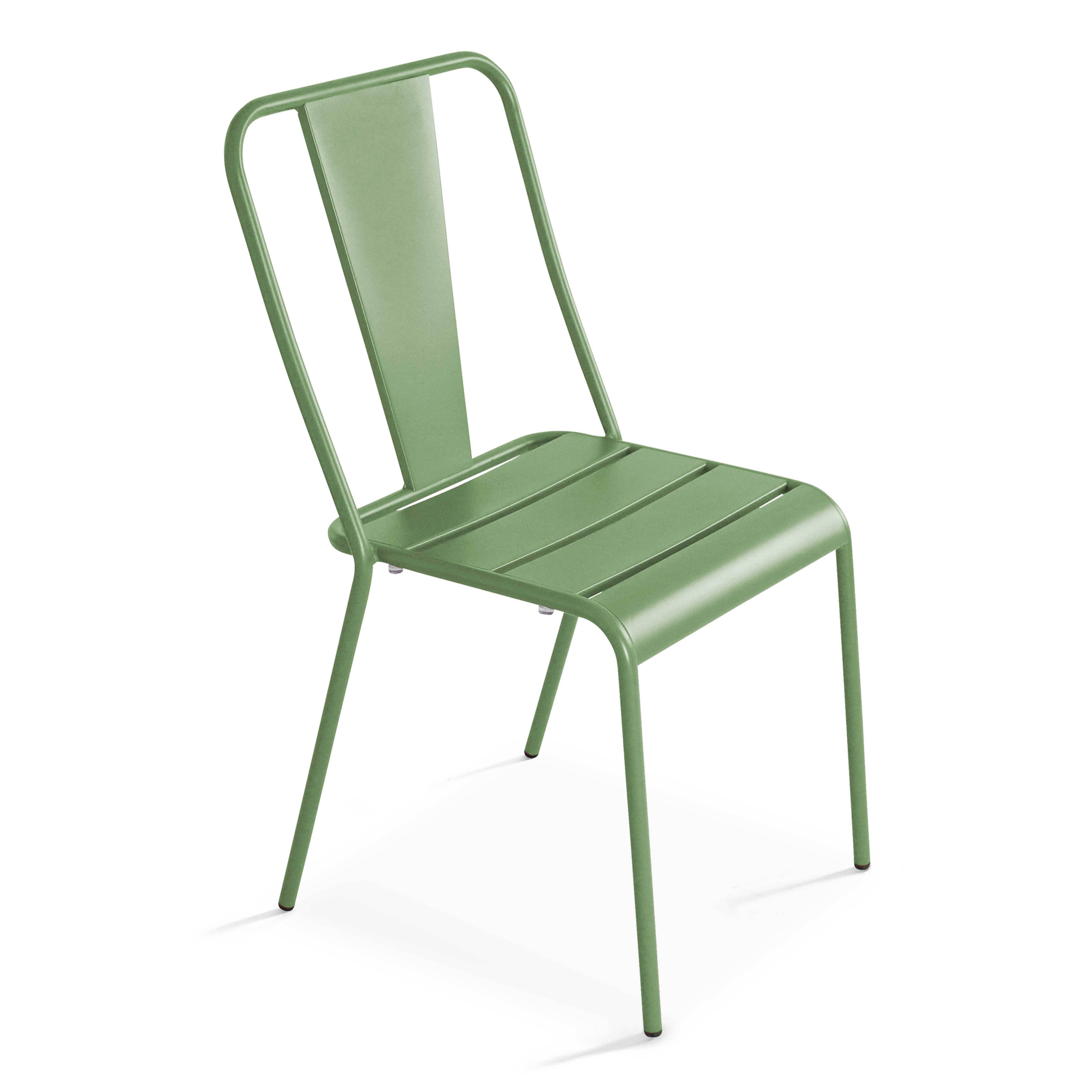 Oviala - Ensemble table de jardin et 8 chaises bistrot en acier vert cactus Palavas - Oviala - Imagen 6