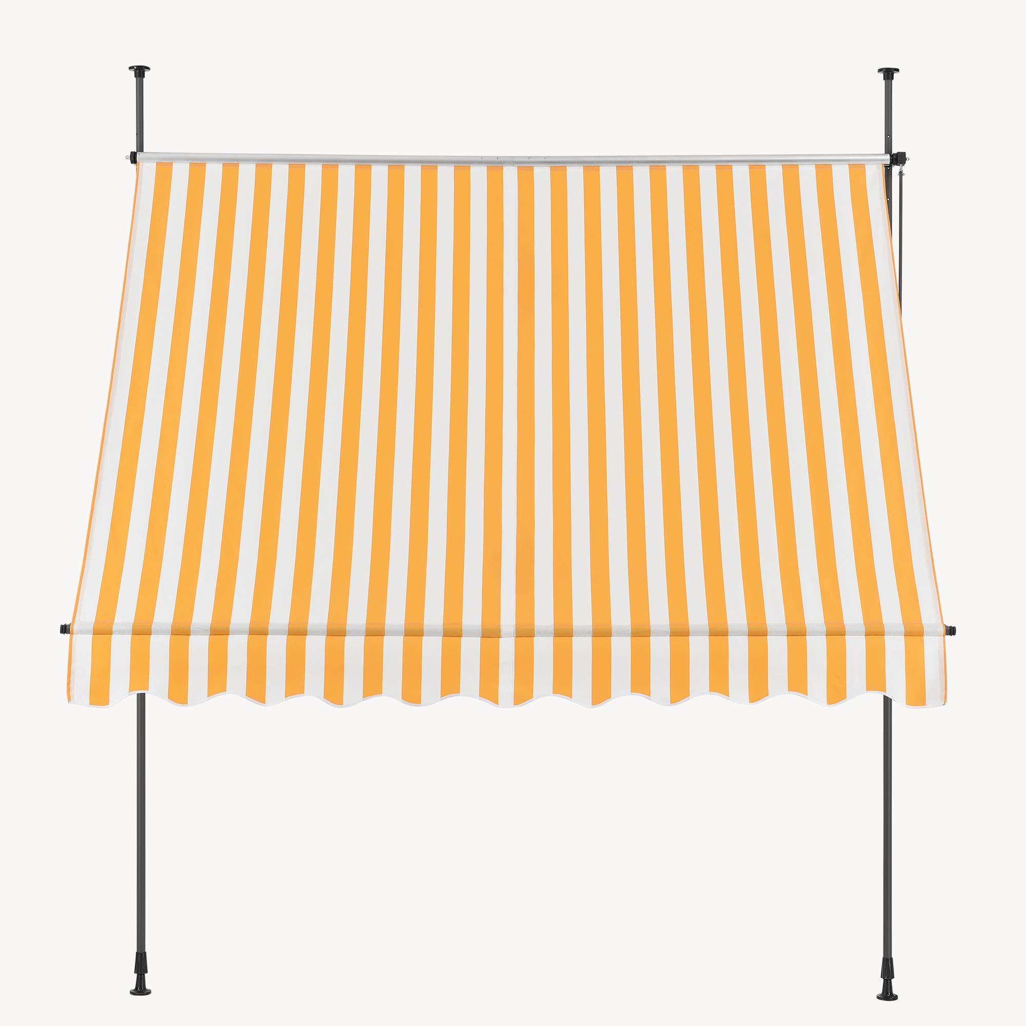 Pro.Tec - Store Banne Téléscopique Acier Polyester 300 x 120 x 220-309 cm Jaune Blanc [pro.tec] - Imagen 8