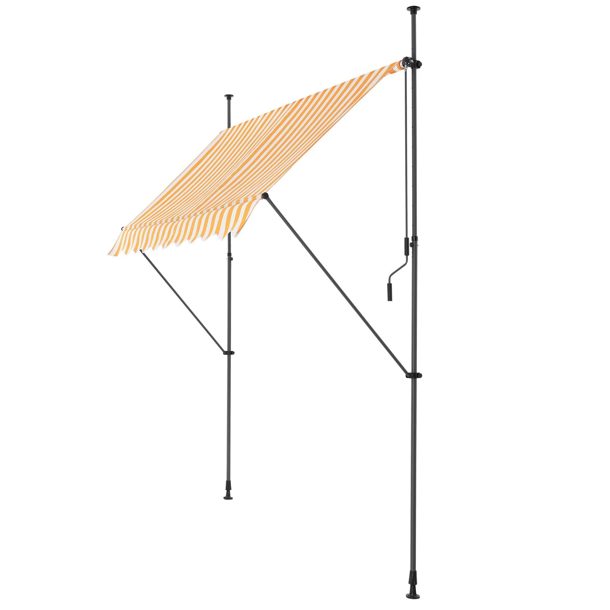 Pro.Tec - Store Banne Téléscopique Acier Polyester 300 x 120 x 220-309 cm Jaune Blanc [pro.tec] - Imagen 2