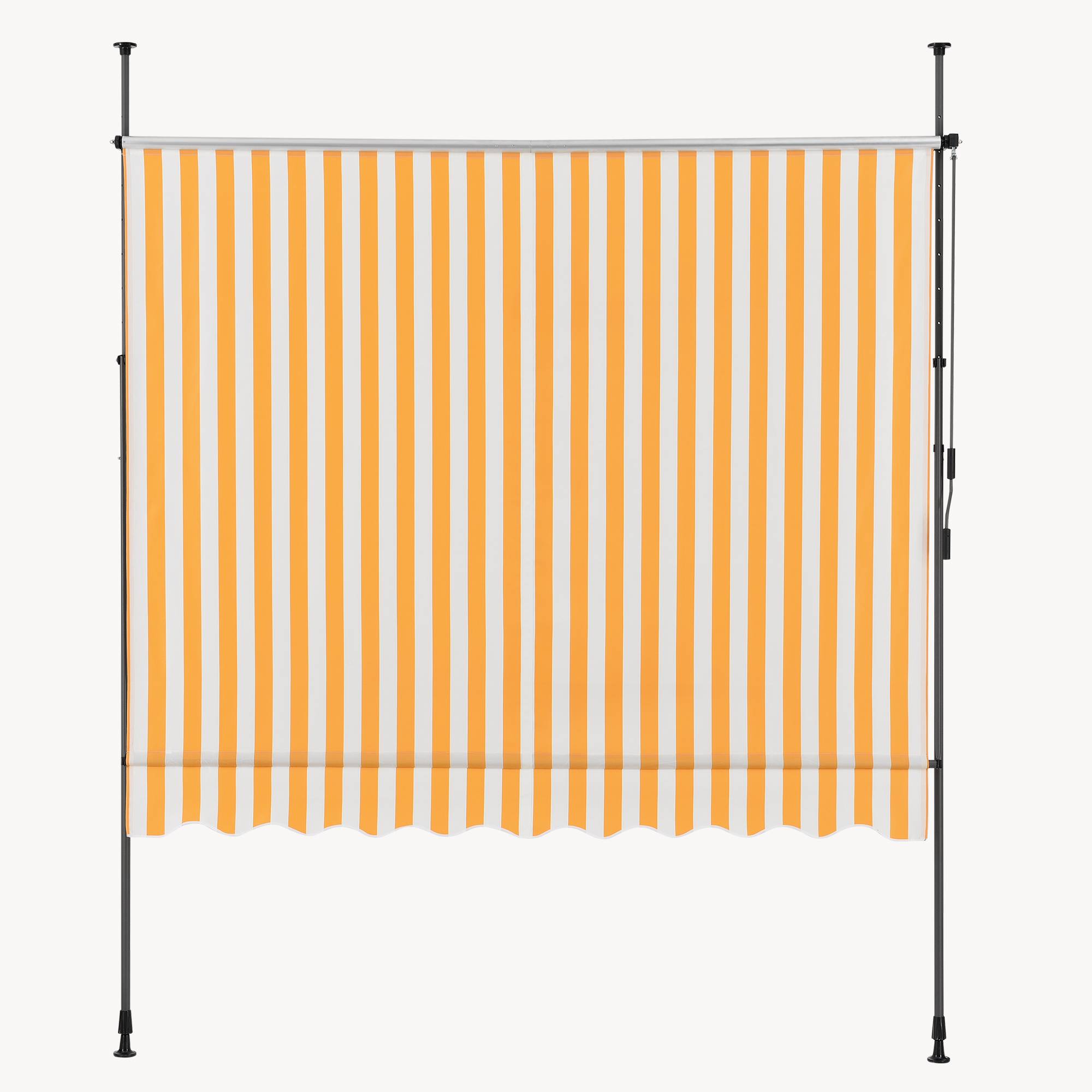 Pro.Tec - Store Banne Téléscopique Acier Polyester 300 x 120 x 220-309 cm Jaune Blanc [pro.tec] - Imagen 9