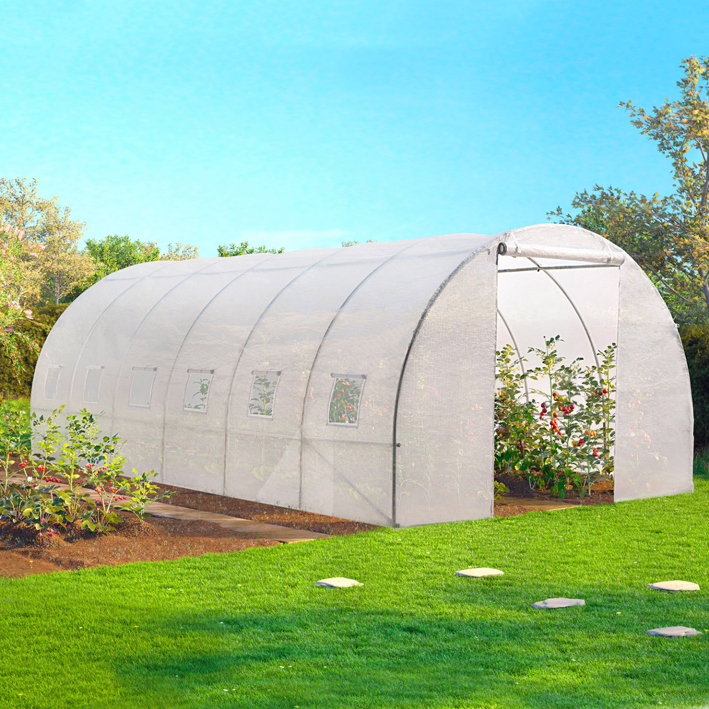 Serre tunnel de jardin 4 saisons 18M² blanche gamme maraîchère CRIMÉE 6x3M - Image 3