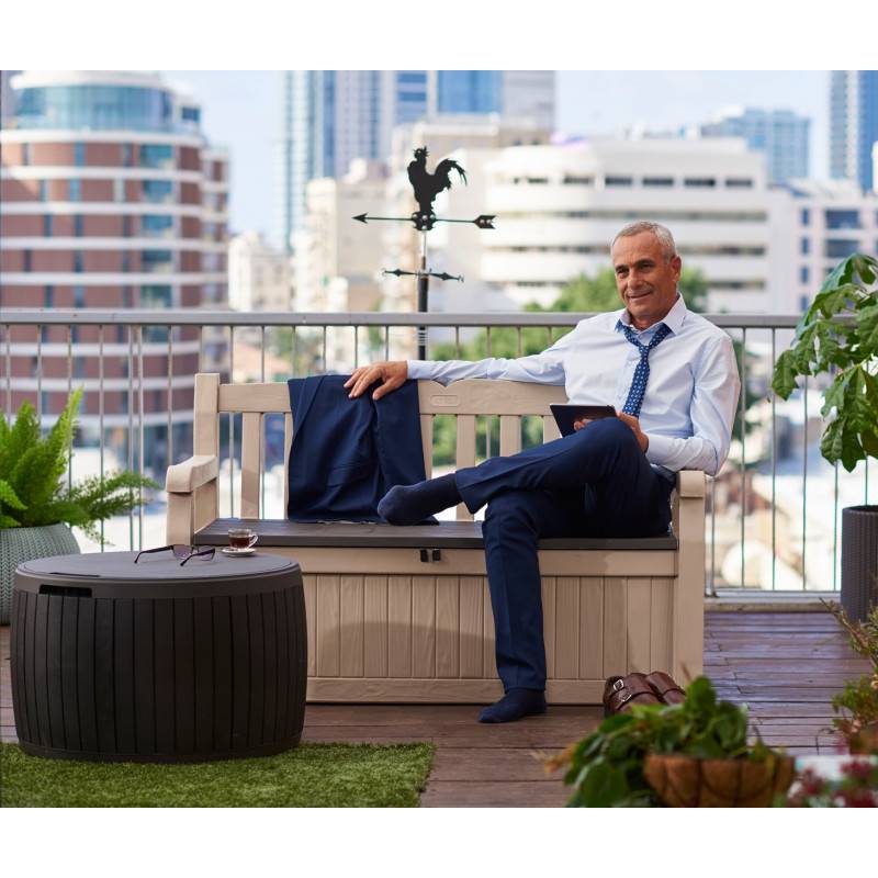 Keter - Coffre de jardin Circawood - 132 L - Gris - Image 4