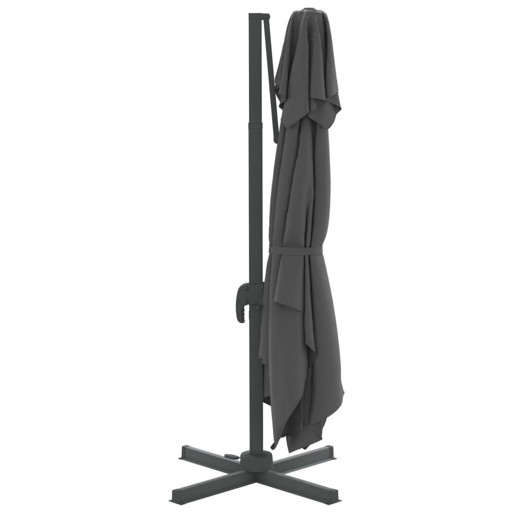 Helloshop26 - Parasol meuble de jardin cantilever à double toit 400 x 300 cm anthracite - Imagen 4