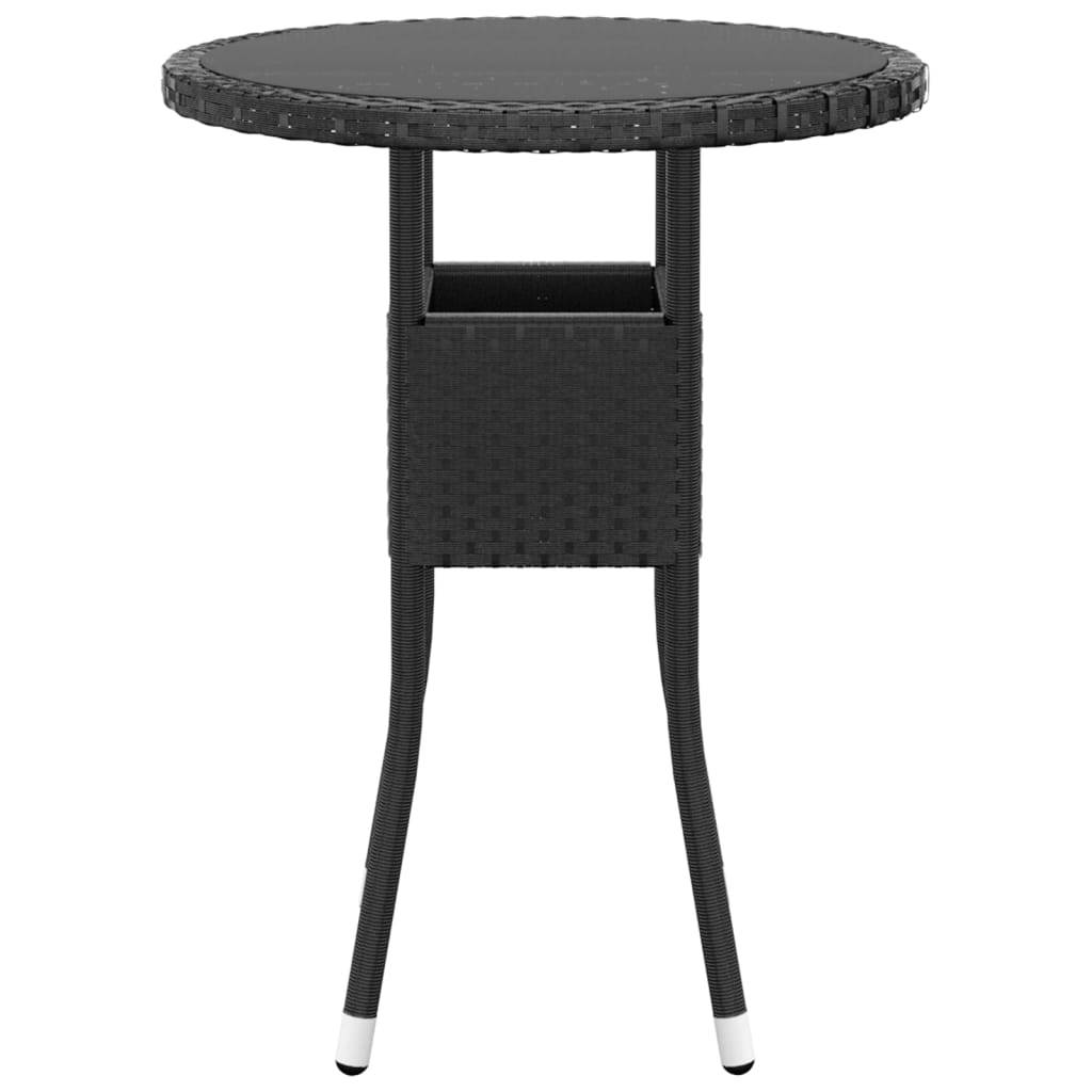 ComfortXL - Salon de Jardin 5P Rond Résine Tressée Accoudoirs Bois Tabourets Noir – ComfortXL Outdoor Living - Image 6