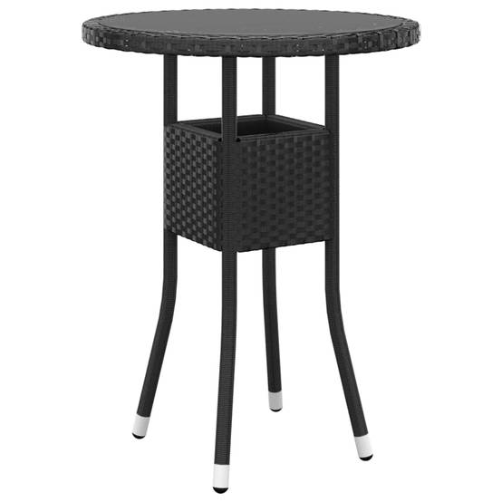 ComfortXL - Salon de Jardin 5P Rond Résine Tressée Accoudoirs Bois Tabourets Noir – ComfortXL Outdoor Living - Image 5
