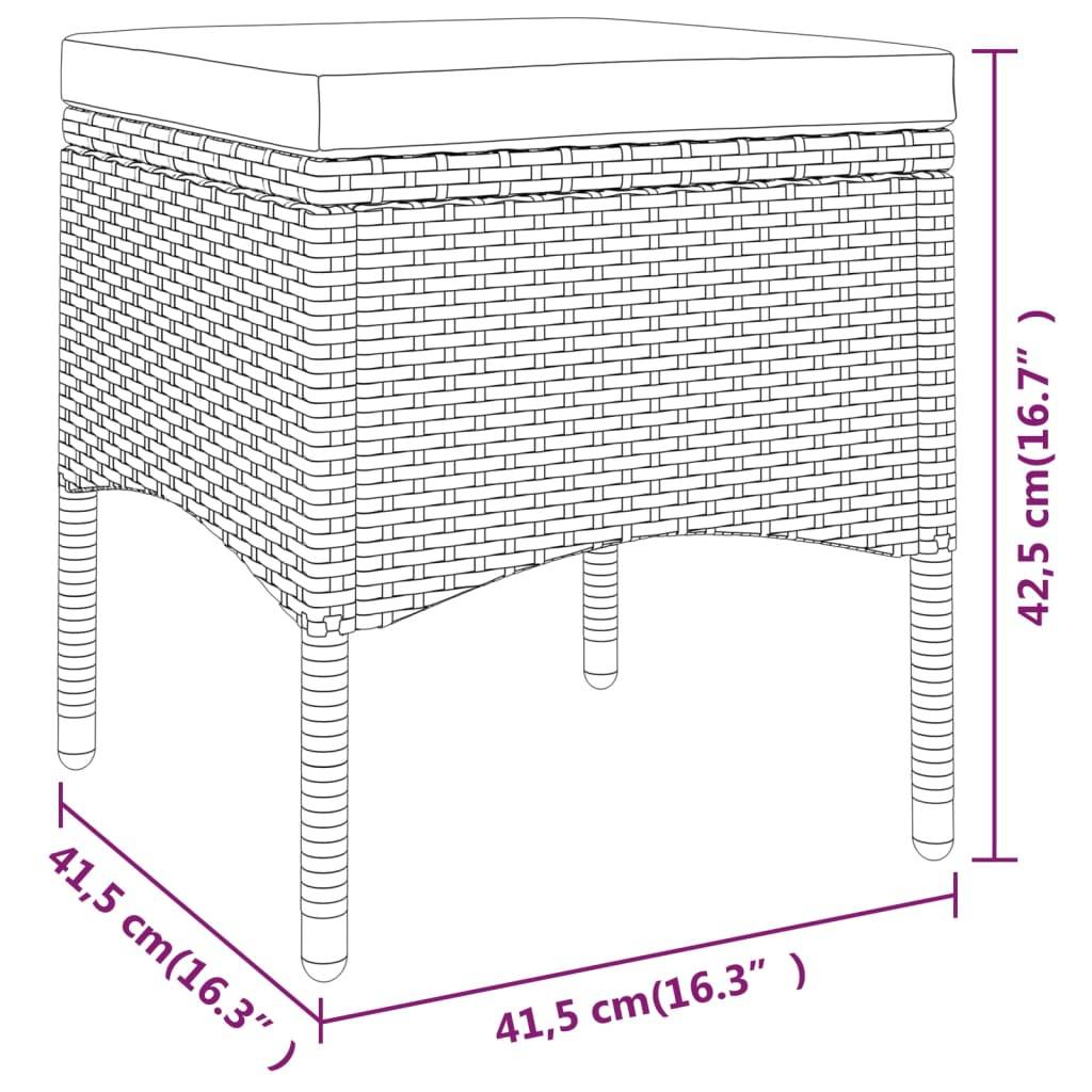 ComfortXL - Salon de Jardin 5P Rond Résine Tressée Accoudoirs Bois Tabourets Noir – ComfortXL Outdoor Living - Image 8