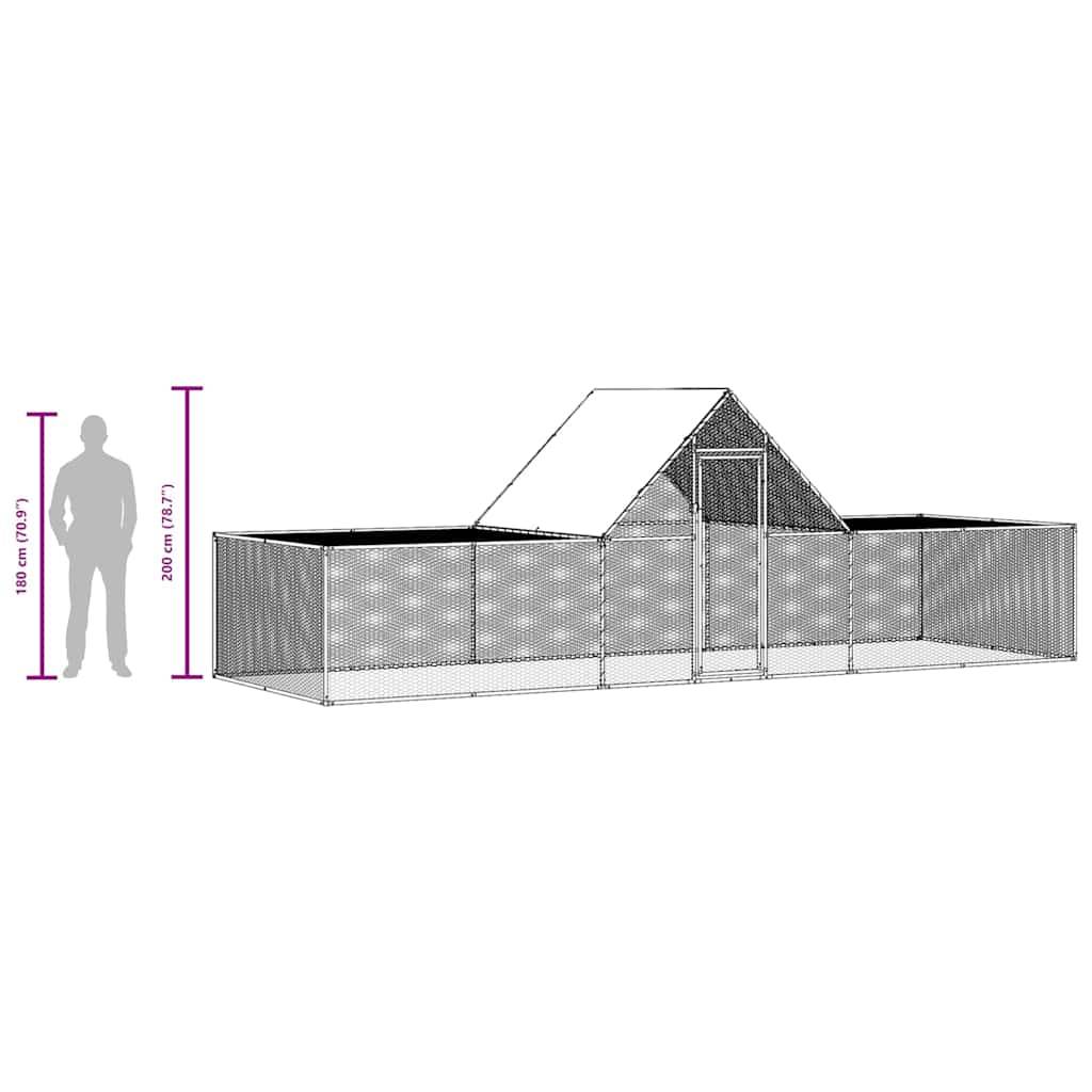 Poulailler acier argent 6 x 2 x 2 m - Prolenta premium p3163.4 - Image 10
