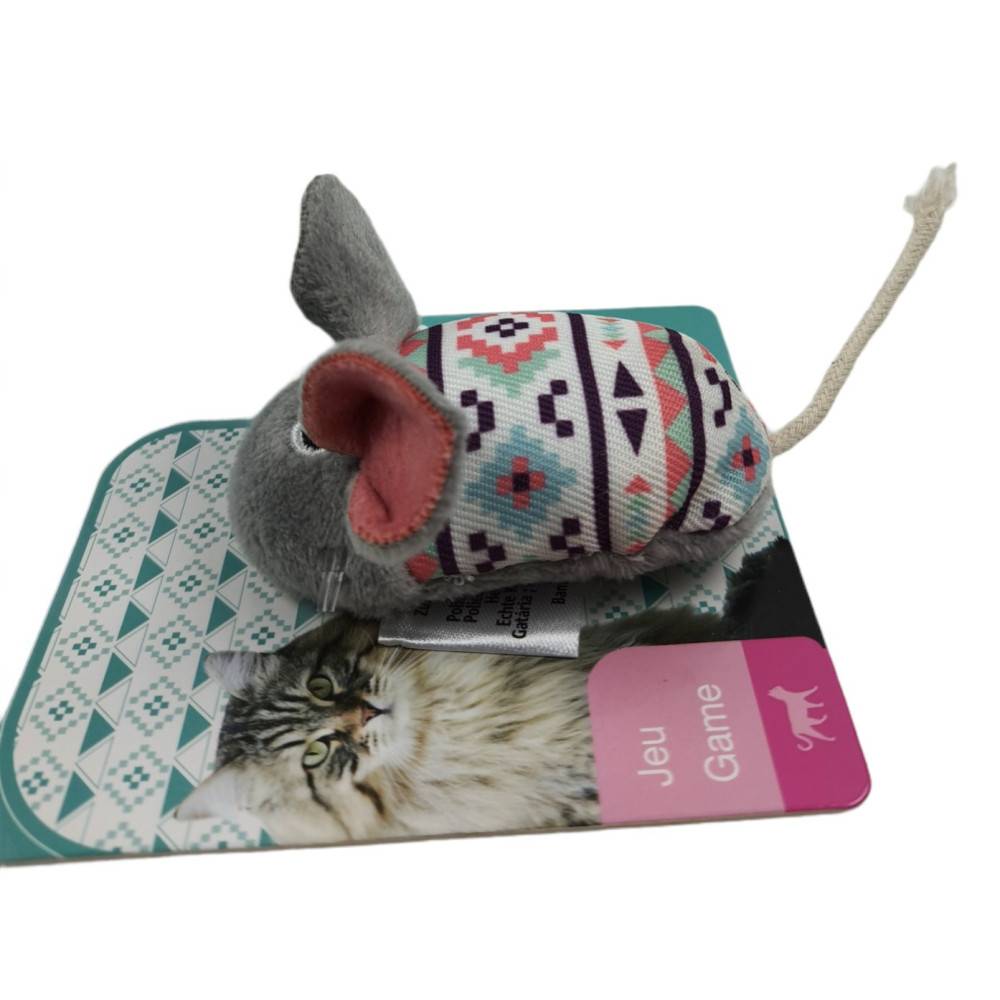 Zolux - Souris grise Kali. 14 x 5 x 3 cm. avec catnip. Jouet chat - Imagen 6
