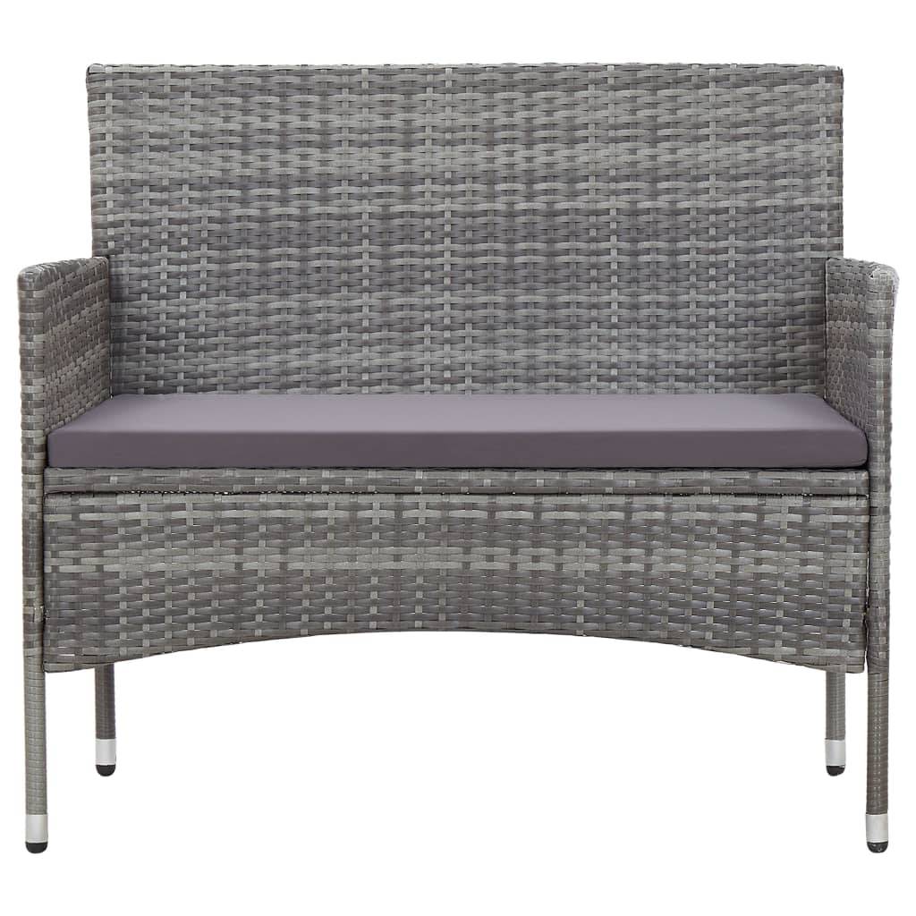 Vidaxl - Salon de jardin 4 pcs avec coussins résine tressée gris vidaXL 45812 - Imagen 9