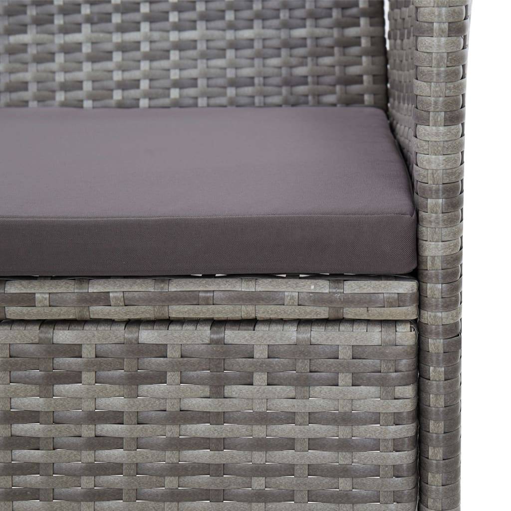 Vidaxl - Salon de jardin 4 pcs avec coussins résine tressée gris vidaXL 45812 - Imagen 5
