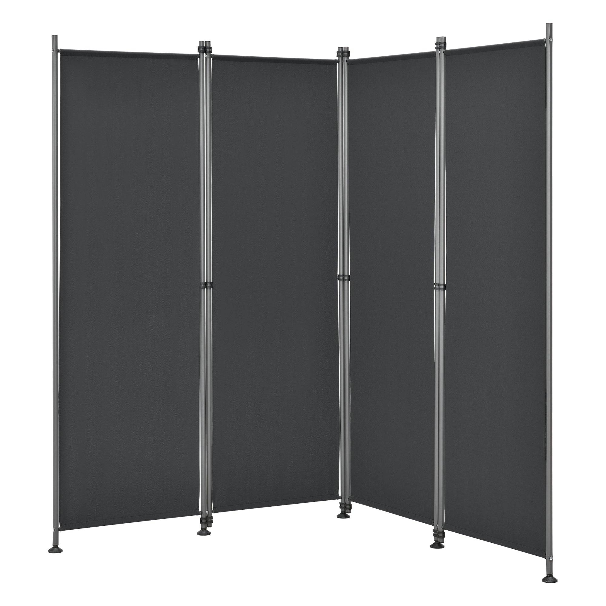 Helloshop26 - Brise-vue à 4 panneaux polyester 215 x 170 cm noir - Imagen 2
