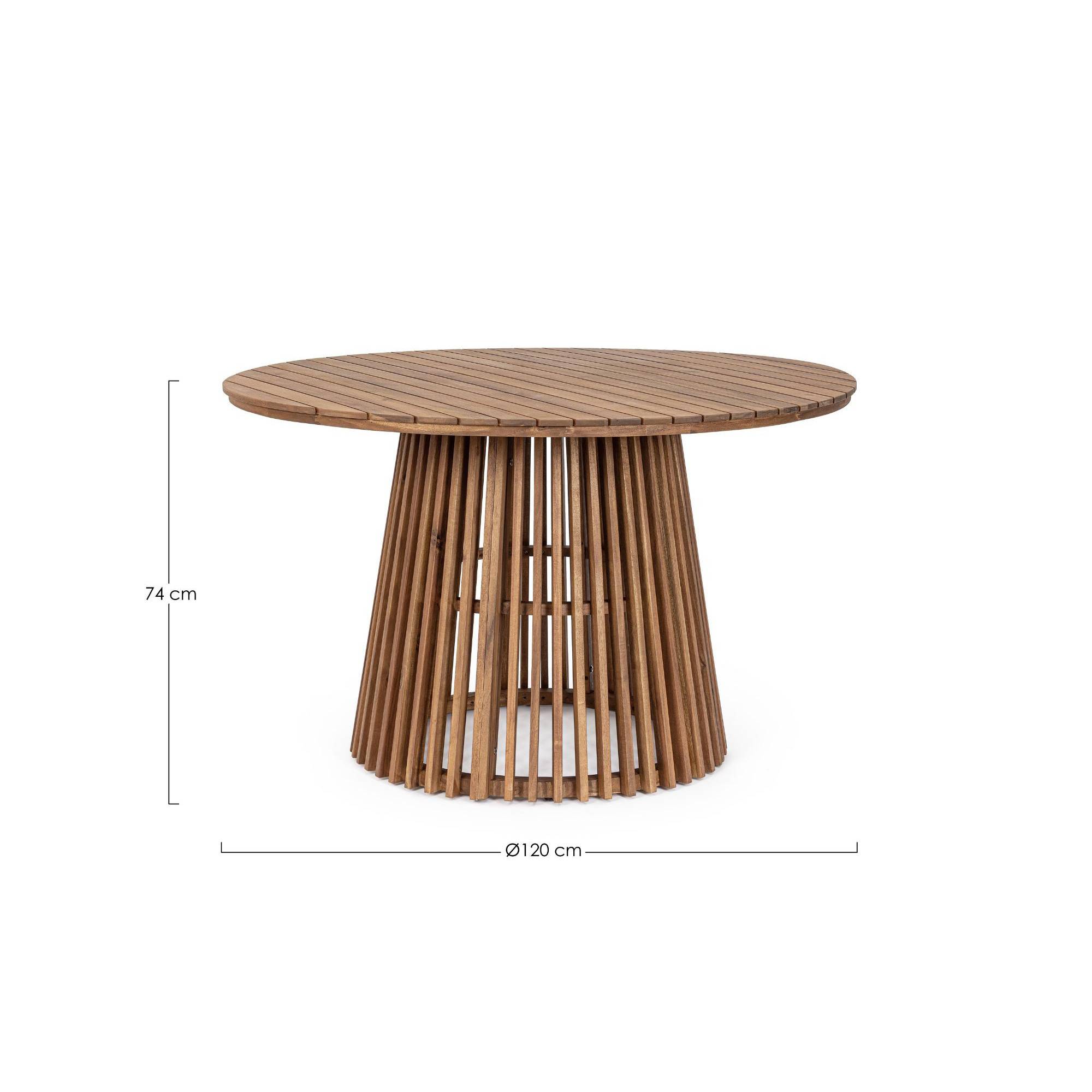 Autre - Table de jardin ronde en acacia D120 6 personnes - PIANA - Imagen 6