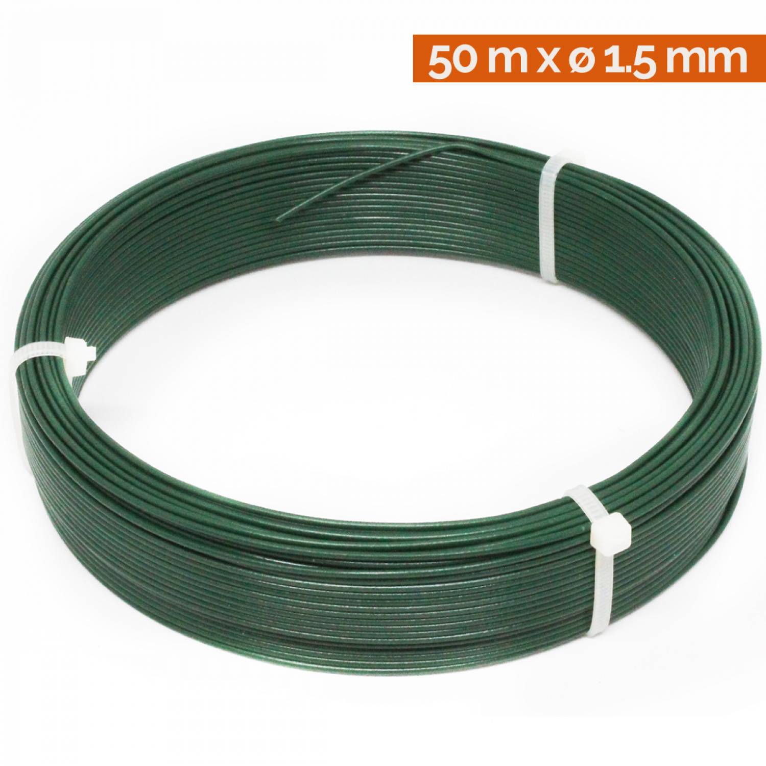 Linxor - Fil d'attache en acier galvanisé plastifié pour grillage ou autre - 50 m x 1.5mm Ø - Vert - Linxor - Imagen 2