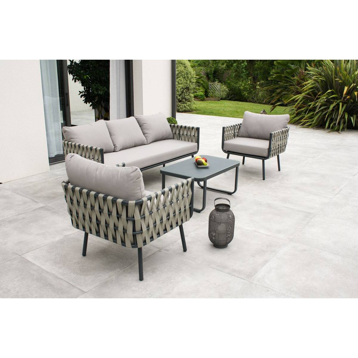 Dcb Garden - Salon de Jardin 5 Places "Antibes" 179cm Gris - Imagen 6