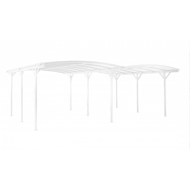 X-Metal - Carport double 30,30 m² aluminium blanc polycarbonate 6mm X-METAL avec kit d'ancrage - Image 7