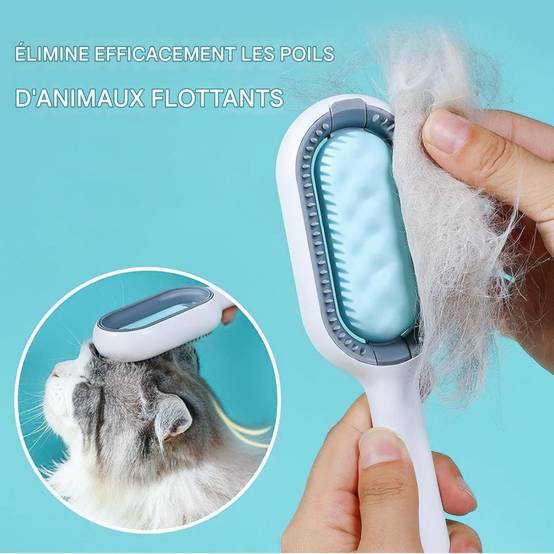 Brosse Pour Animaux Domestiques Auto-Nettoyante avec Réservoir Eau, Massage Anti-Poils Bleue - Lytech - Image 2