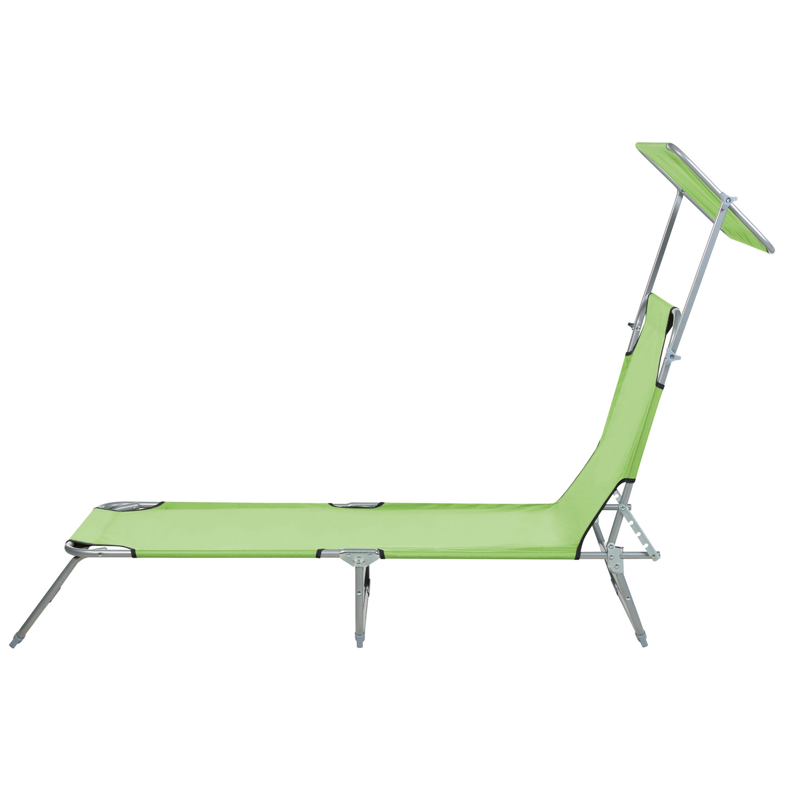 Beliani - Transat de Jardin Bain de Soleil Pliant en Tissu Polyester Vert Clair et Acier avec Pare Soleil Pratique Idéal pour Terrasse ou Balcon Beliani - Imagen 6
