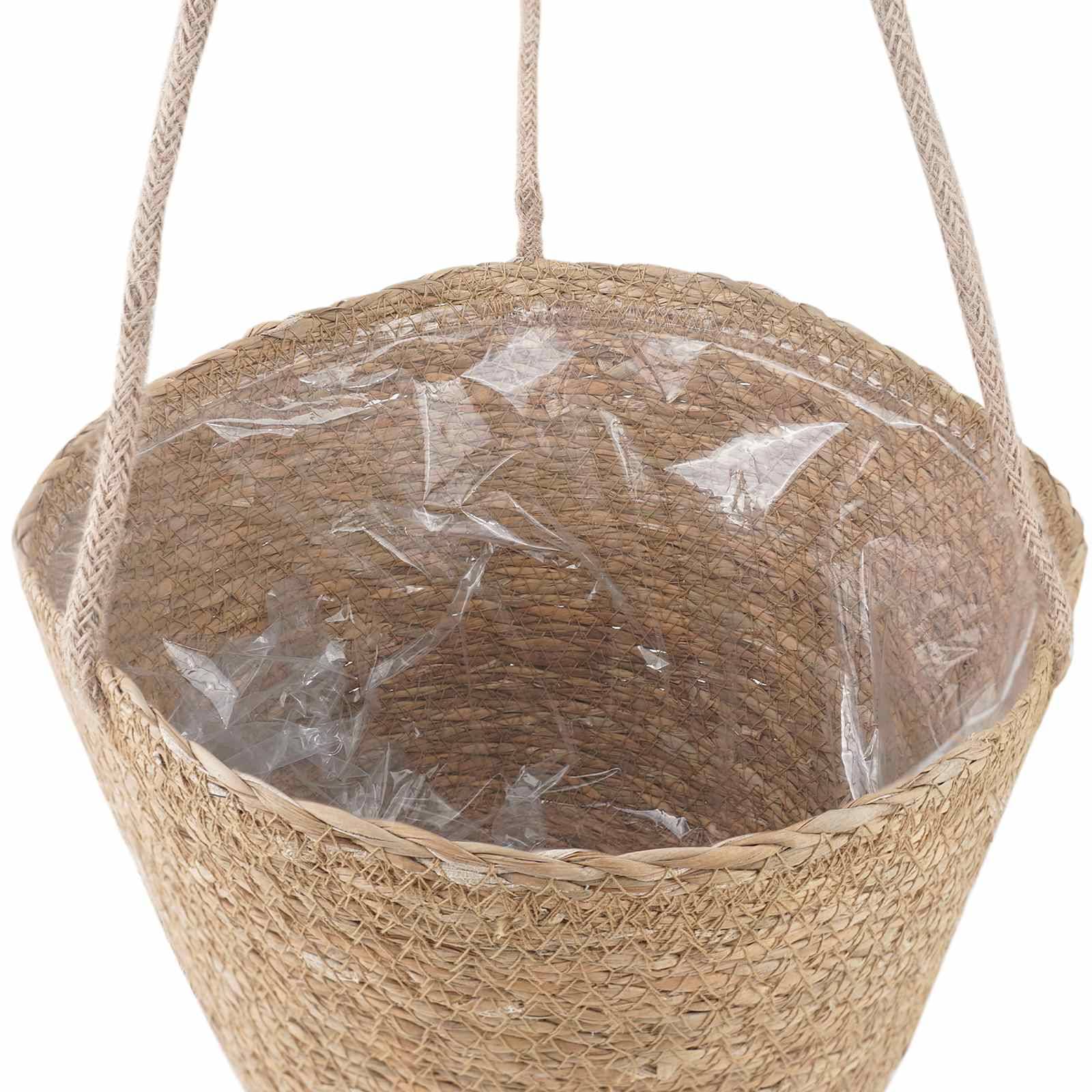 Paniers à plantes herbe de mer naturel 26 x 26 x 19 cm, Poids:0.87kg - PANGIVO - Image 5