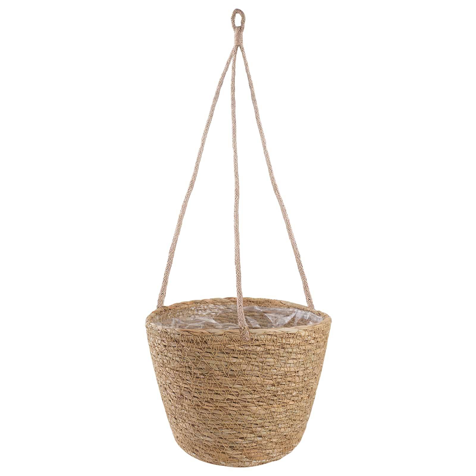 Paniers à plantes herbe de mer naturel 26 x 26 x 19 cm, Poids:0.87kg - PANGIVO - Image 3