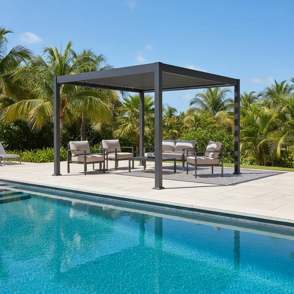 Pergola bioclimatique 3x3m Zeus anthracite - Gecko Jardin - Image 4
